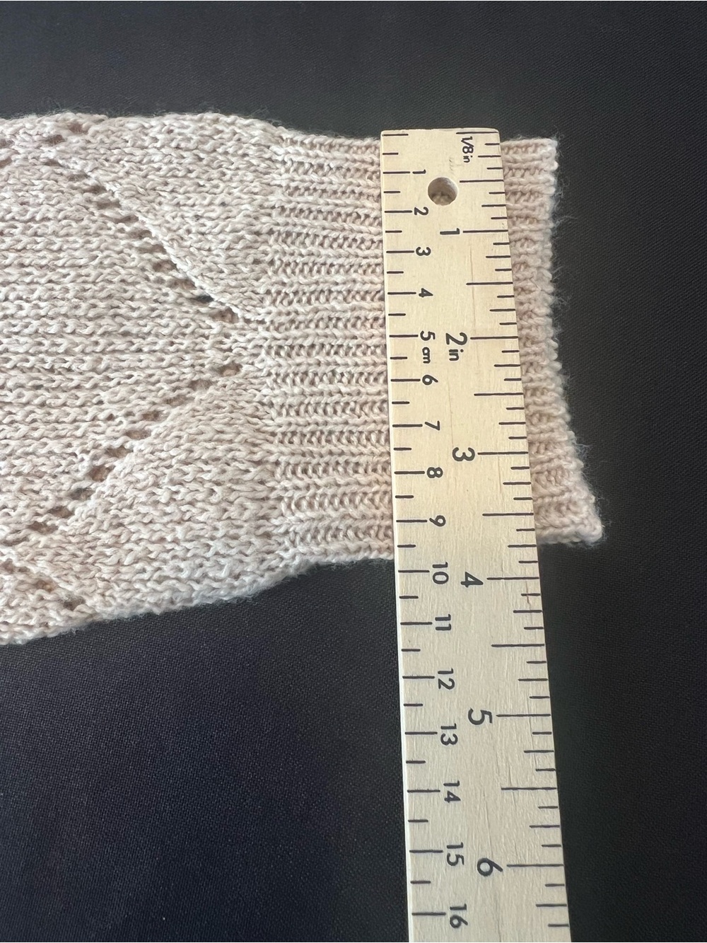 V-Neck Open Diamond Knit Light Sweater Beige Khaki Medium - Picture 7 of 7